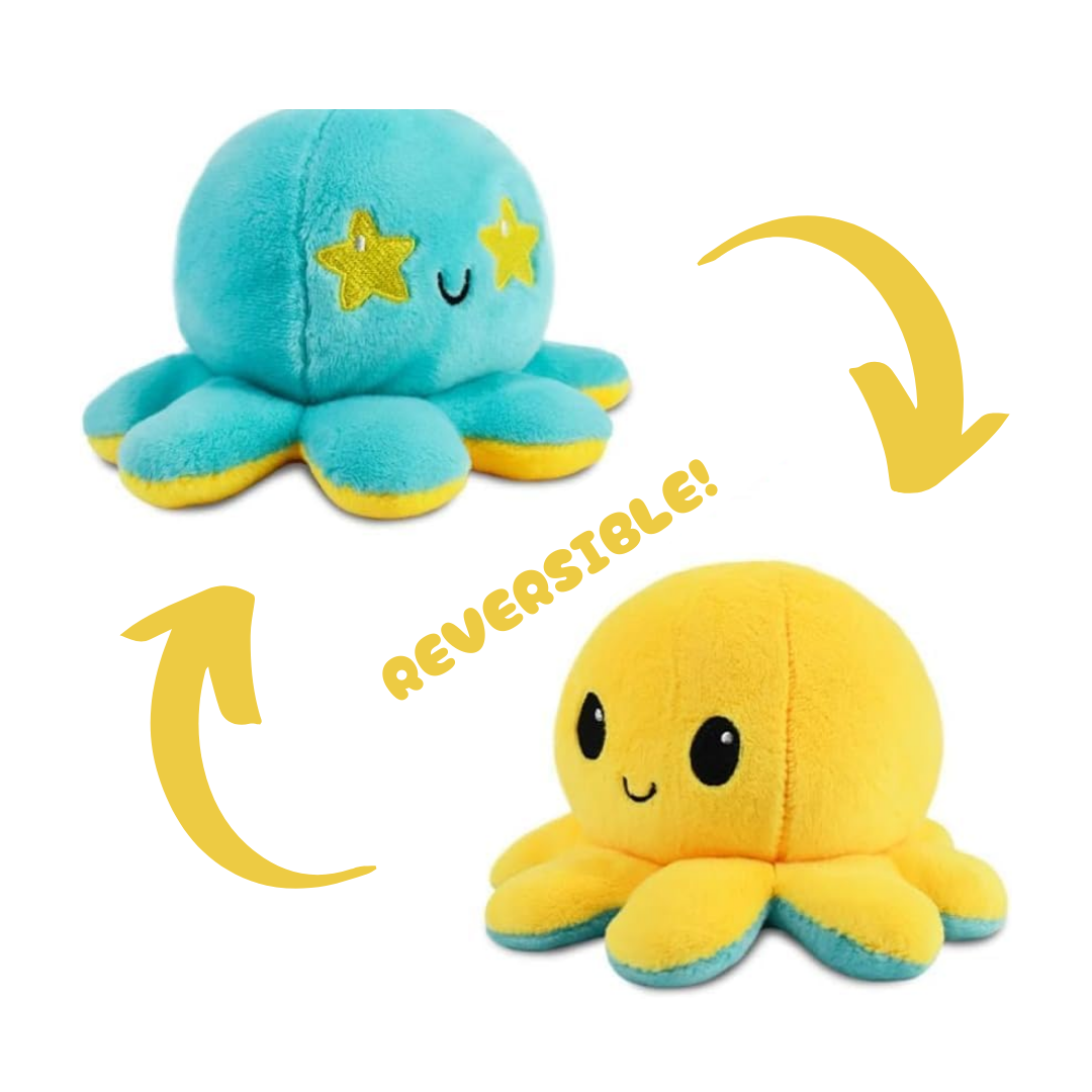 HAPPY YELLOW & STARRY EYES BLUE REVERSIBLE PLUSH
