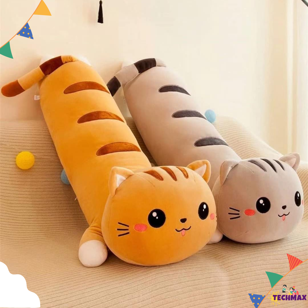 BROWN LONG CAT PILLOW