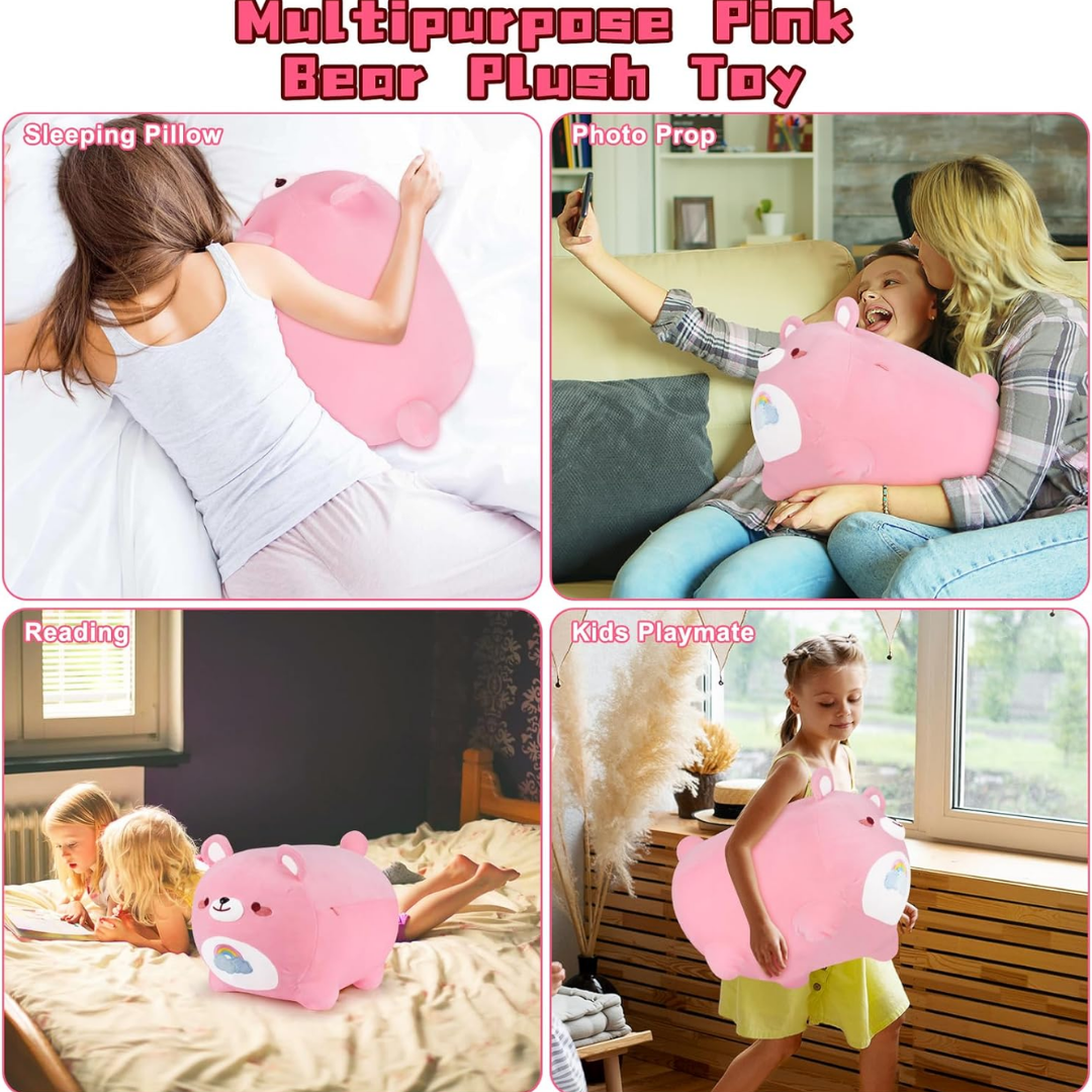 Pink Bear Plush Pillows Bear Plush Rainbow Bear Plushie