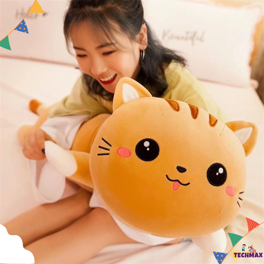 BROWN LONG CAT PILLOW