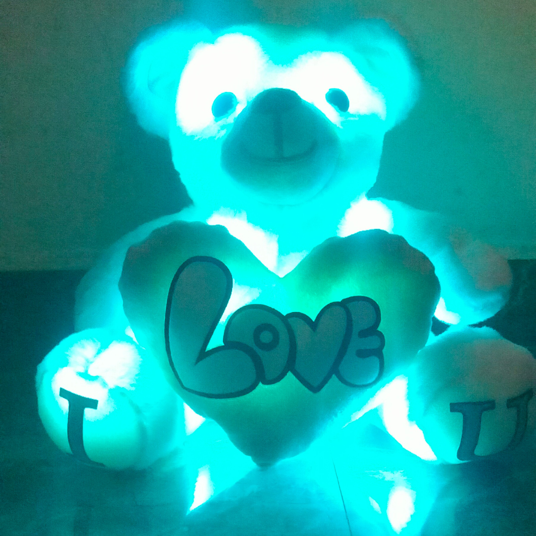 Sea Green Skin Color - I Love You Teddy Bear - Love Bear