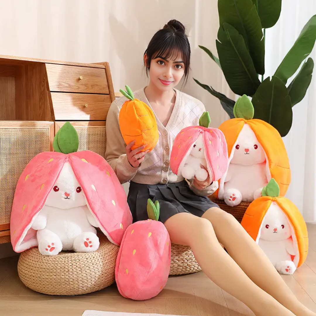 Carrot Bunny Reversible Plush