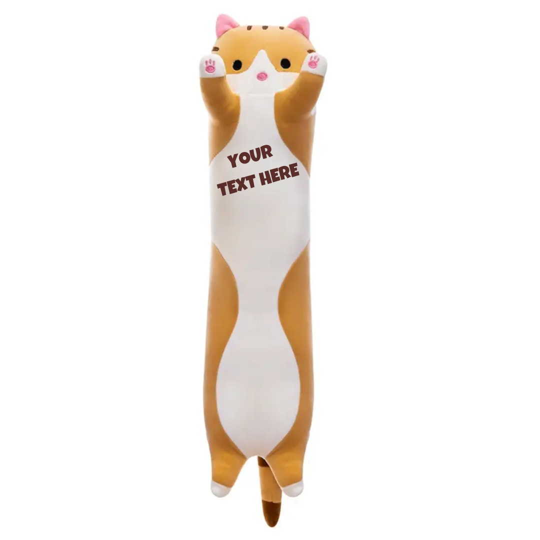 Brown Long Cat Plush Pillow