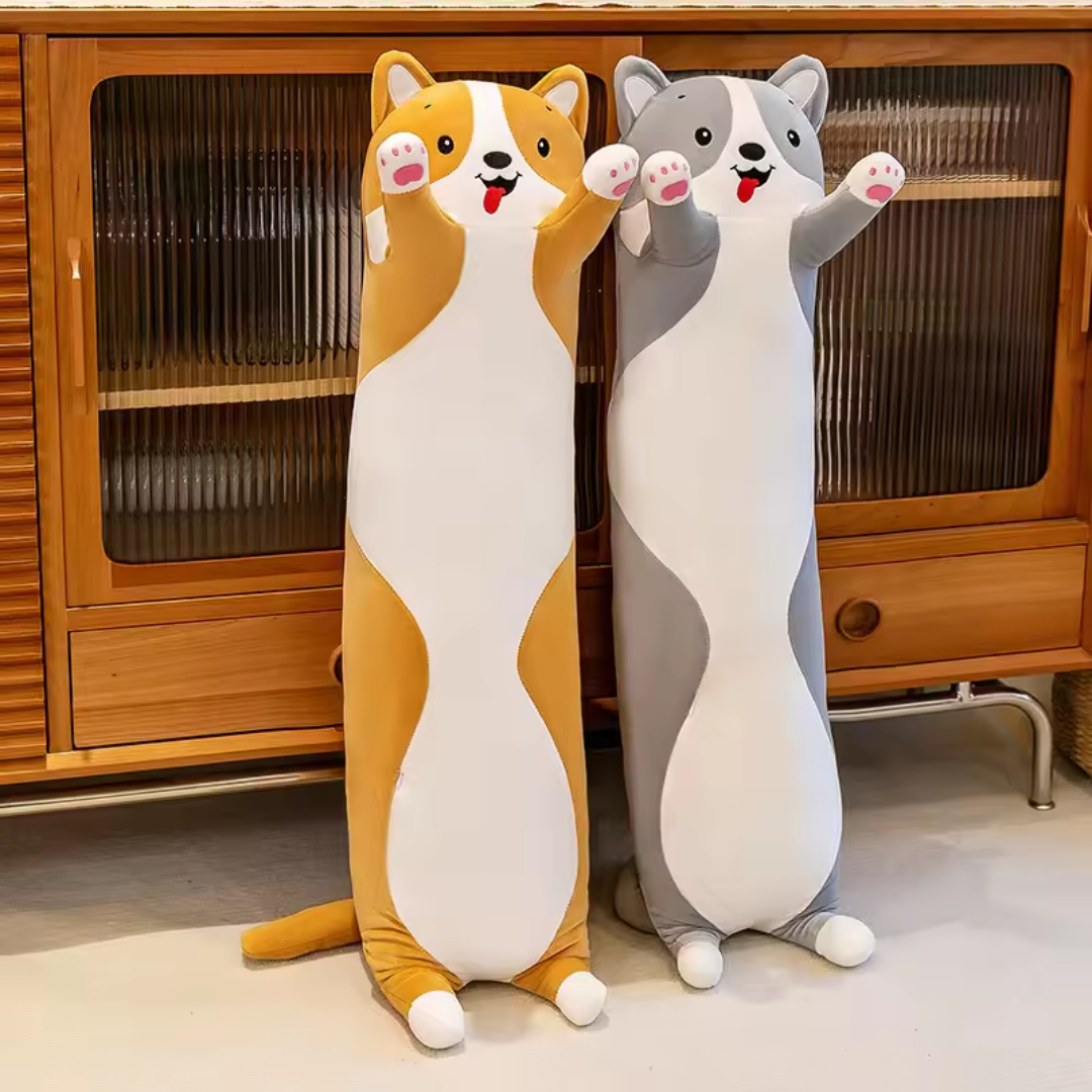 ORANGE LONG DOG PLUSH PILLOW