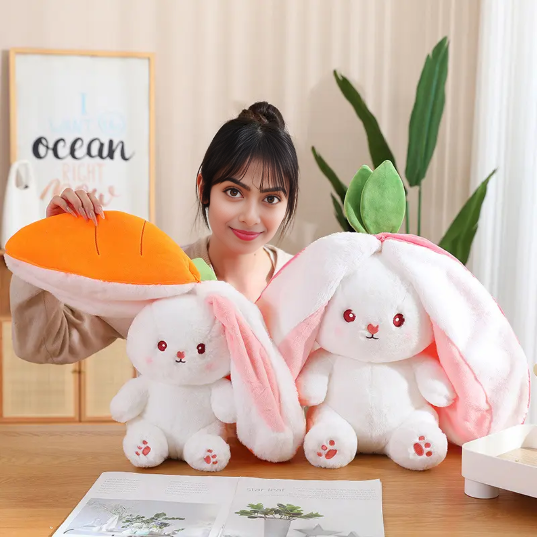 Carrot Bunny Reversible Plush