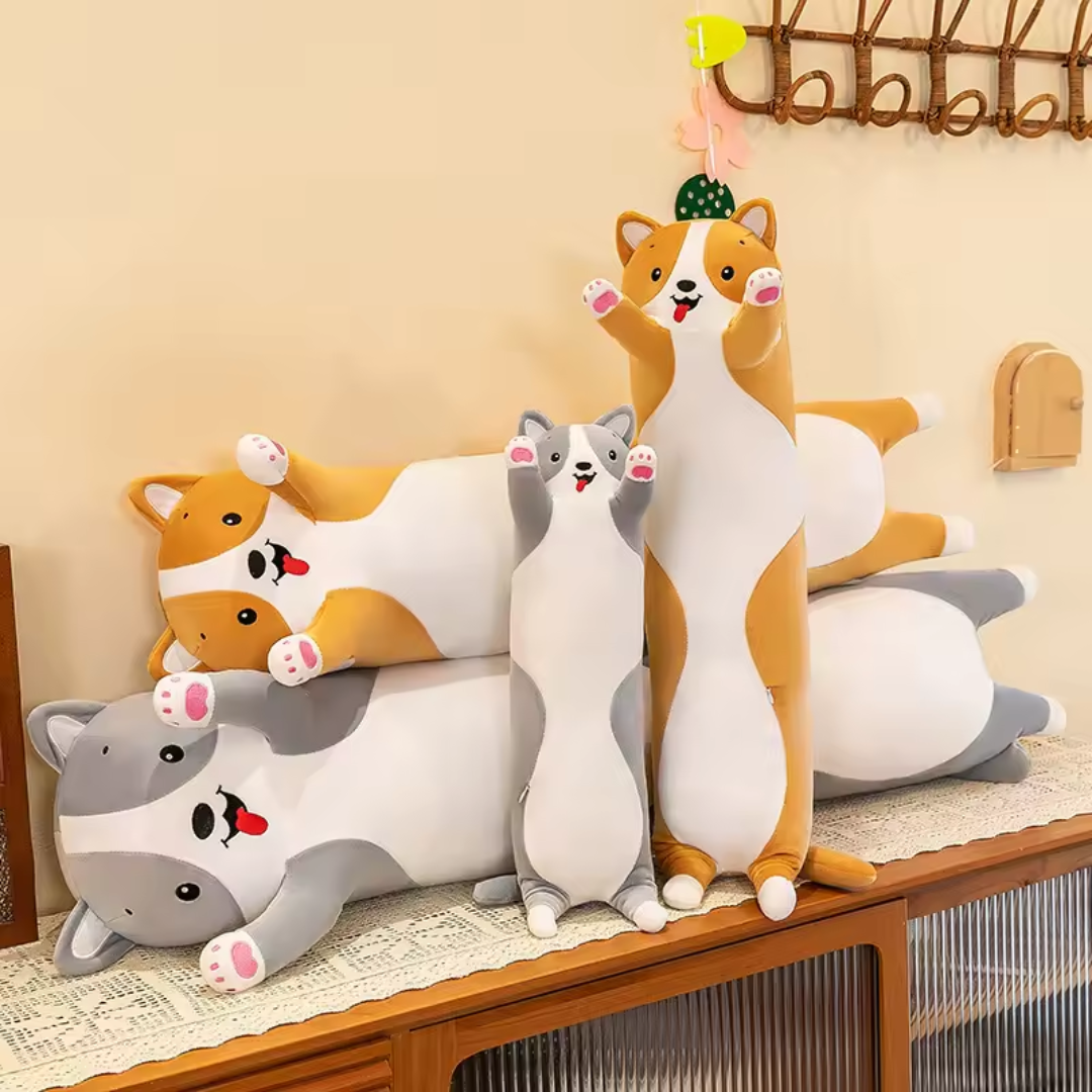 ORANGE LONG DOG PLUSH PILLOW