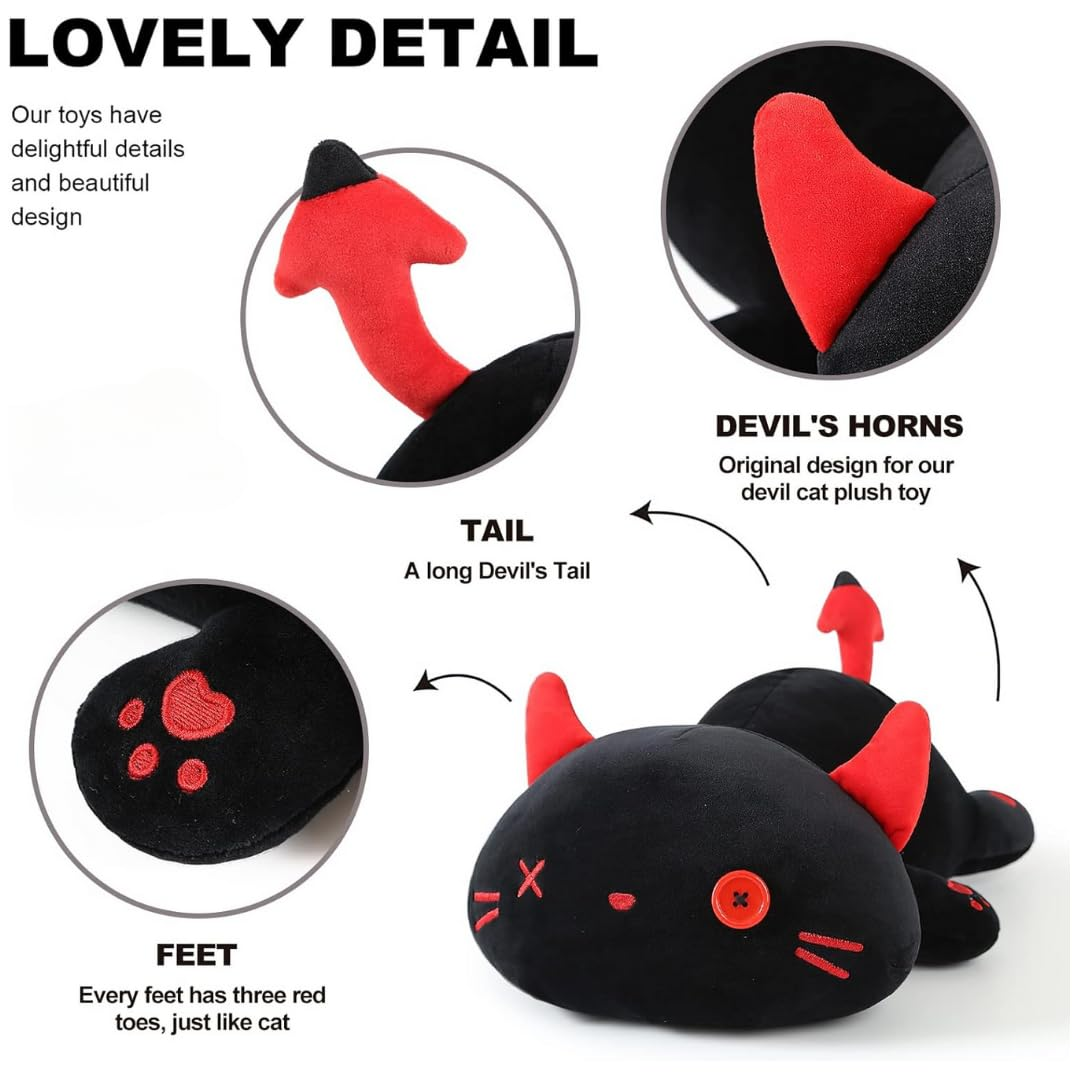 SLEEPY BLACK CAT B PLUSH TOY
