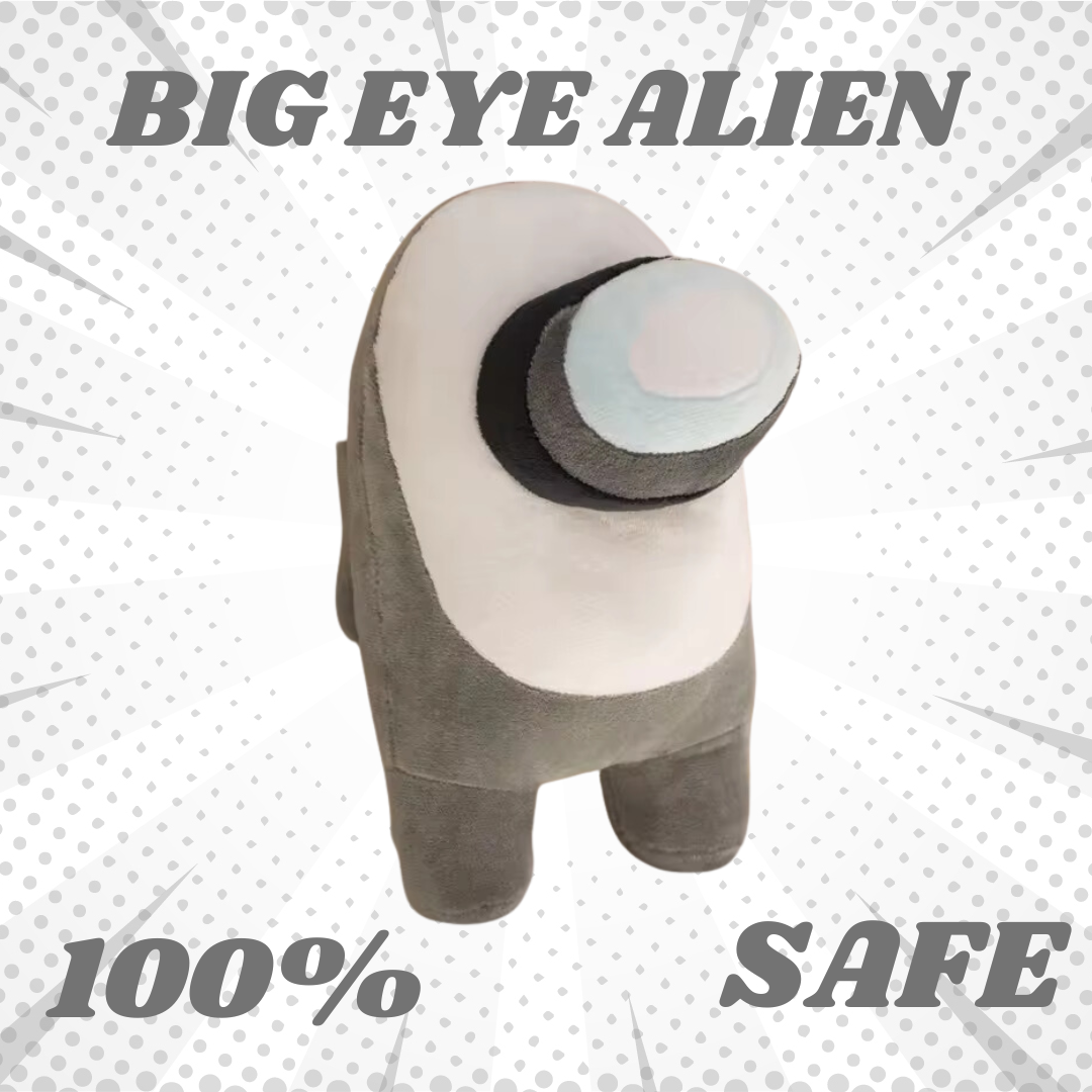 GREY BIG EYE ALIEN PLUSH TOY