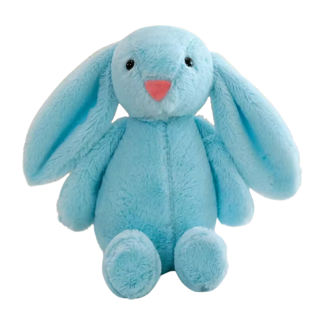 BLUE LONG EAR SIMPLE BUNNY PLUSH TOY