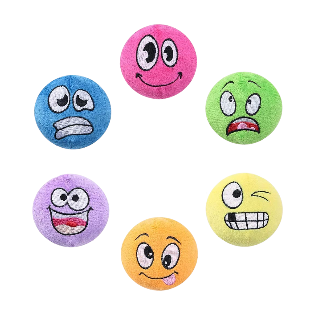 PETMAX Squeaky Dog Toys, Dog Squeaky Toys Plush Balls, Soft Stuffed Plush Balls with Squeakers, Interactive Fetch Play for Puppy Small Medium Pets