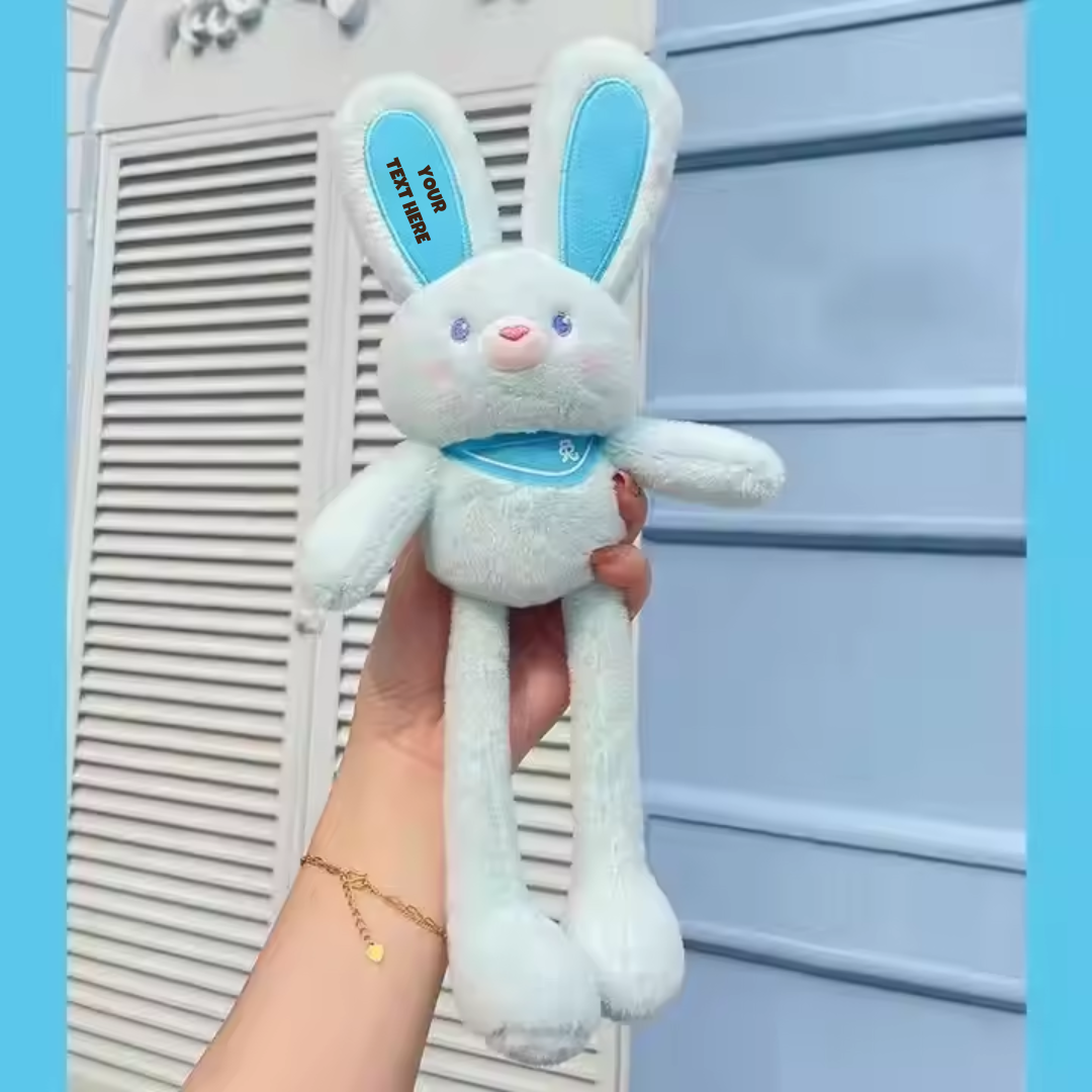 White - Stretch Ear Leg Bunny - Stretchable Bunny Toy