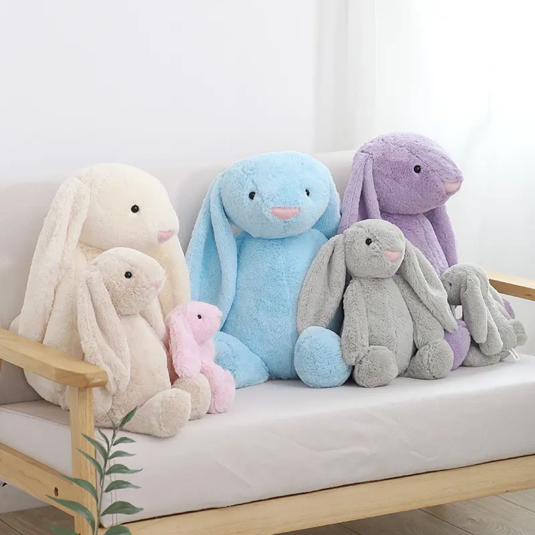 WHITE LONG EAR SIMPLE BUNNY PLUSH TOY