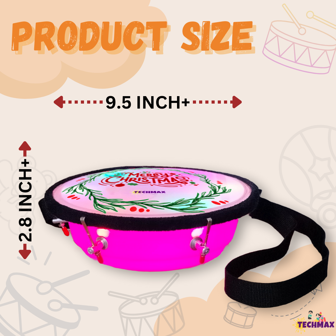 9Inch - Pink - Plastic - Christmas Lighting Drum - Sensor Based - Single Side