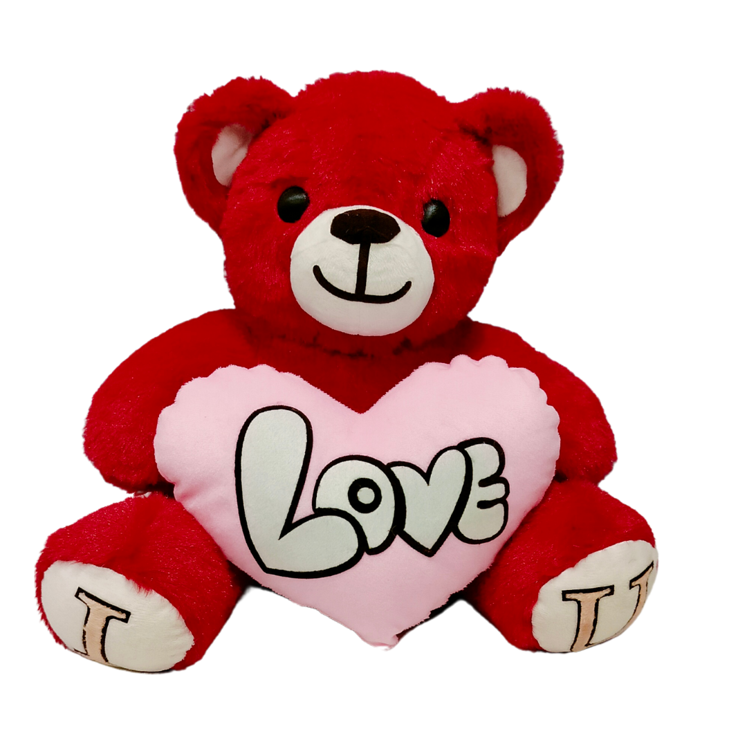 Maroon Skin Color I Love You Teddy Bear Love Bear – TechMax