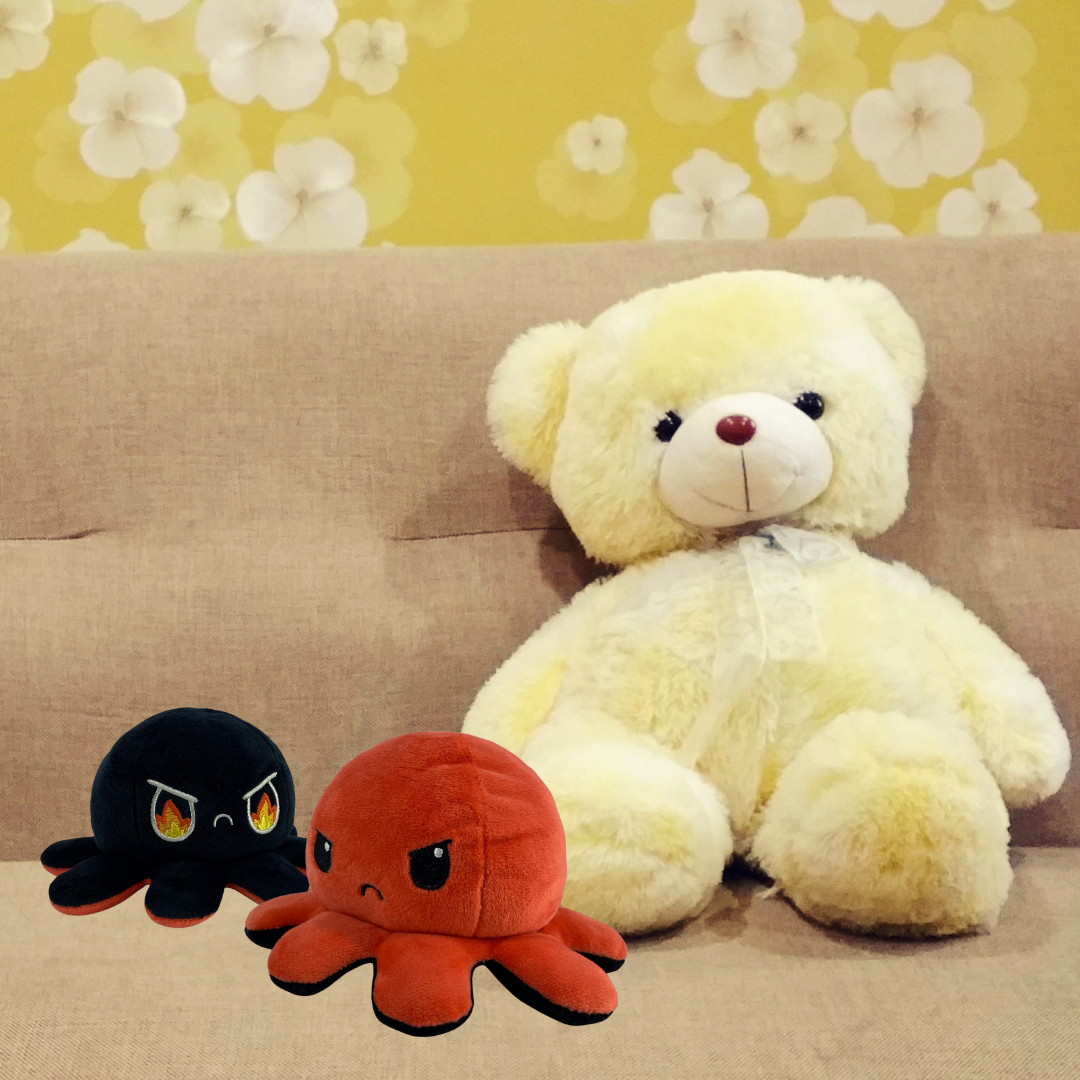 ANGRY RED & RAGE BLACK REVERSIBLE PLUSH