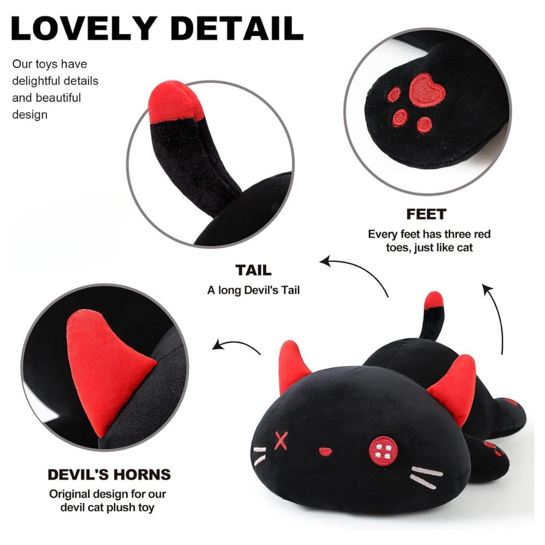 SLEEPY BLACK CAT A PLUSH TOY