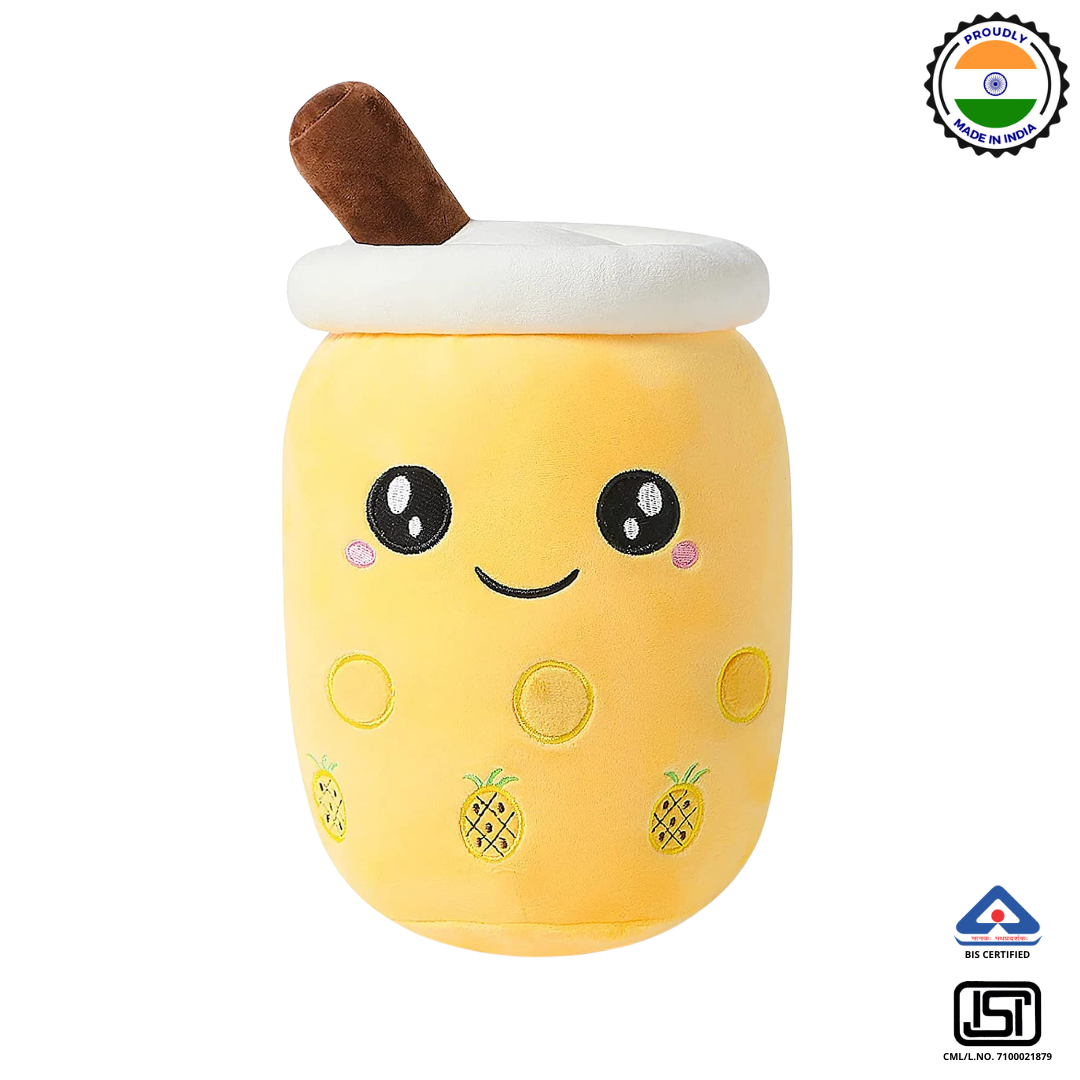 YELLOW OPEN EYE BOBA TEA PLUSH