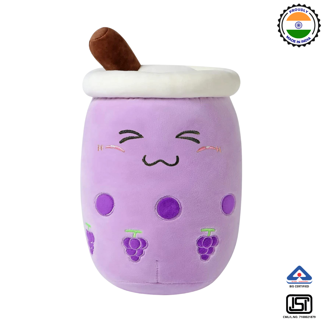 PURPLE CLOSE EYE BOBA TEA PLUSH