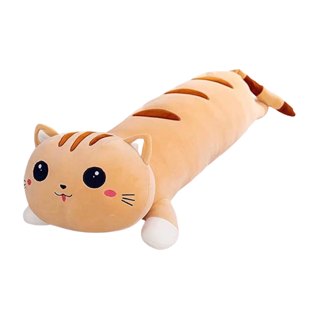 BROWN LONG CAT PILLOW