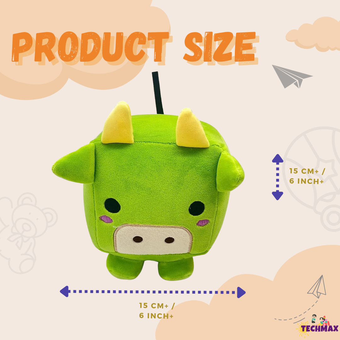 CUTE SQUARE GREEN PIG PLUSH