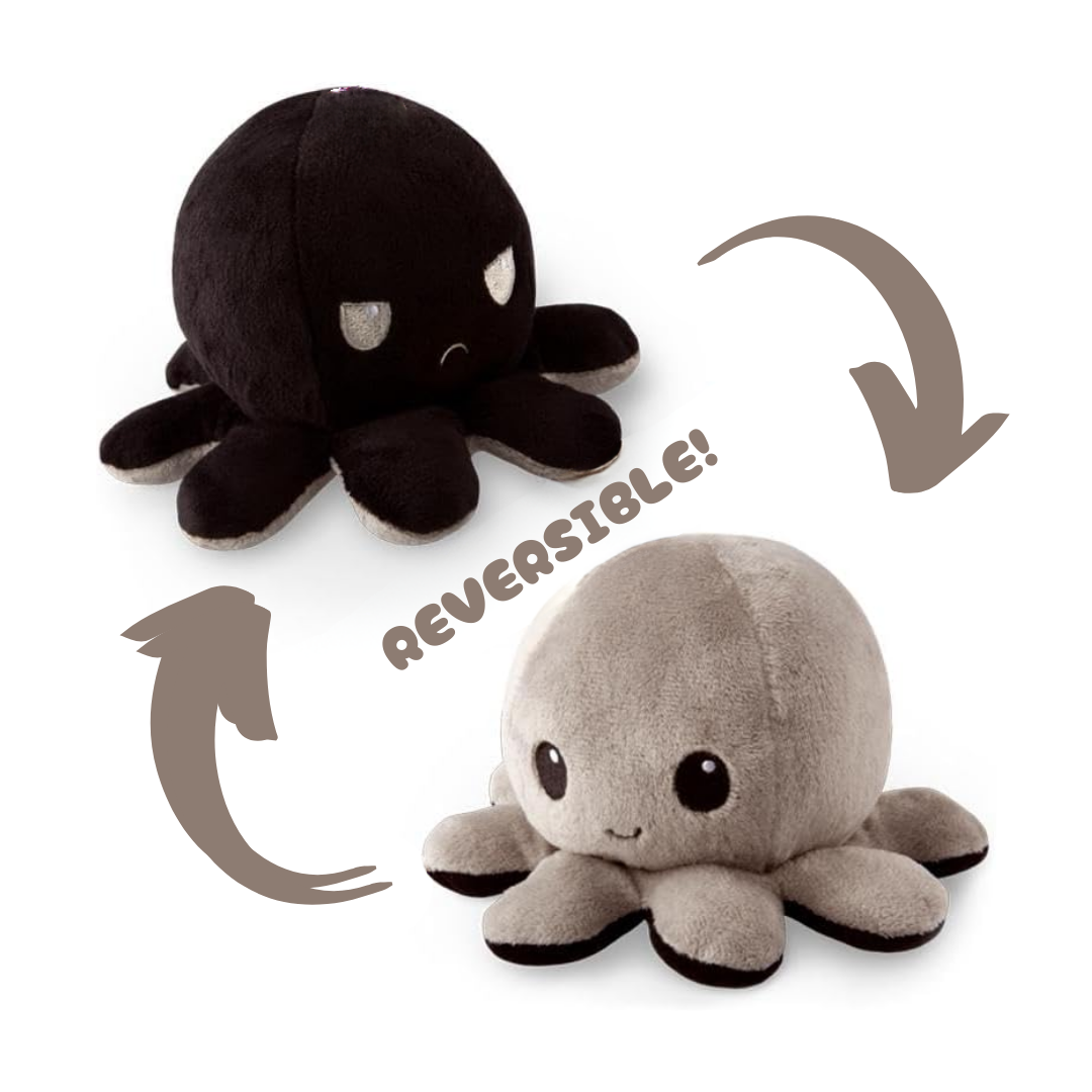 BLACK & GREY REVERSIBLE PLUSH