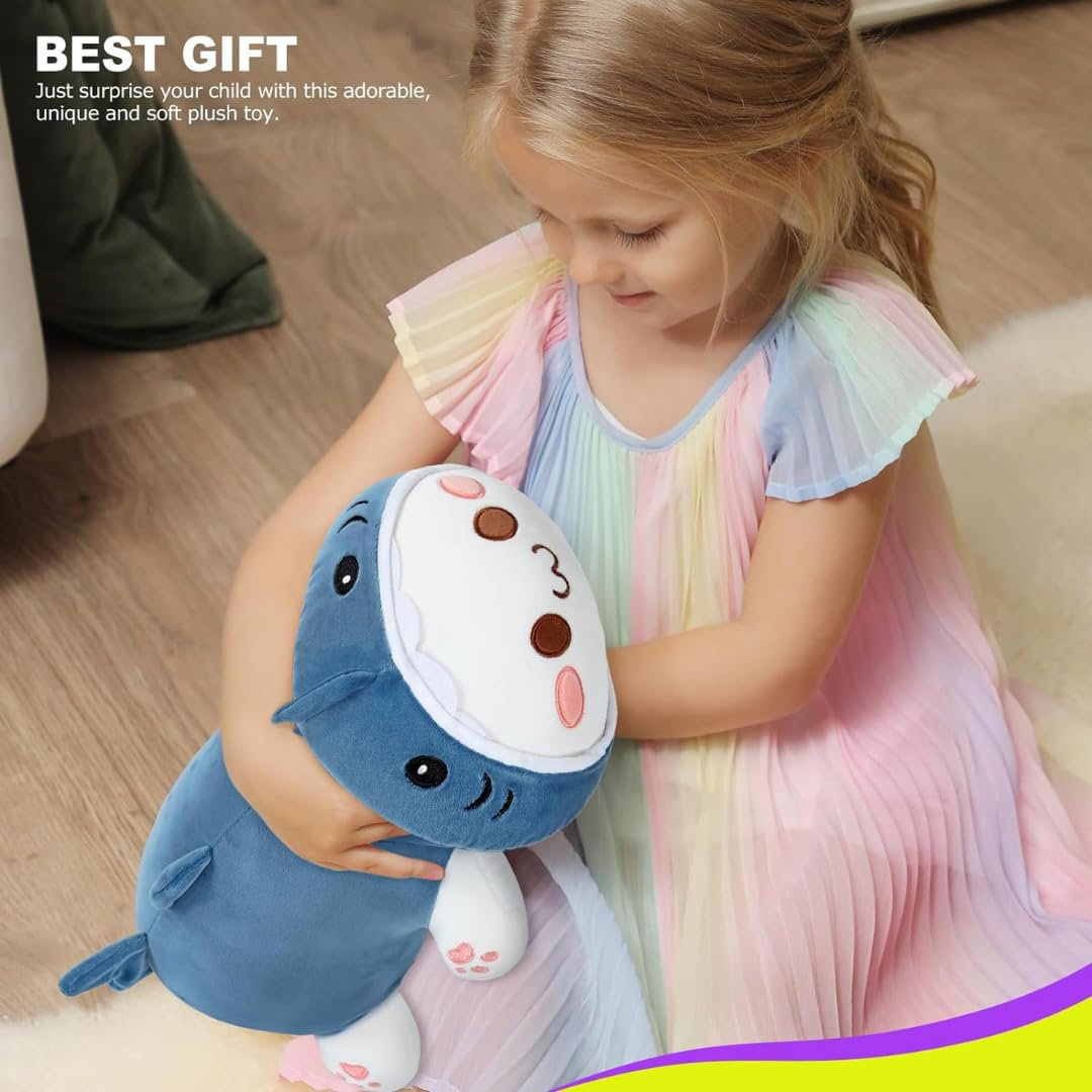 SLEEPY BLUE SHARK CAT PLUSH TOY