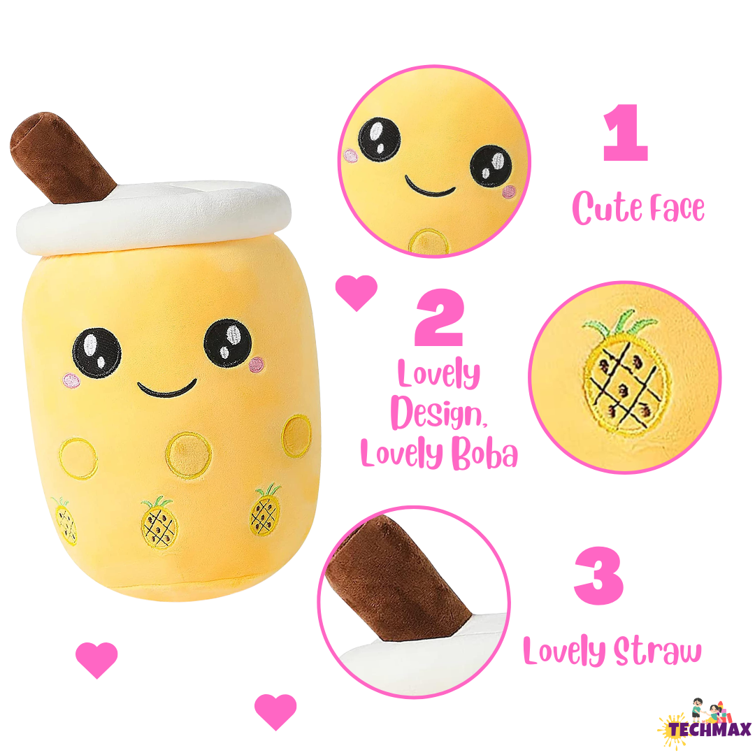 YELLOW OPEN EYE BOBA TEA PLUSH