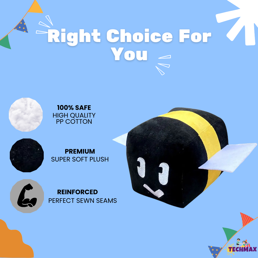 CUTE SQUARE BLACK BEE PLUSH