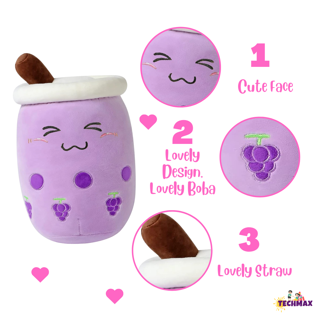 PURPLE CLOSE EYE BOBA TEA PLUSH