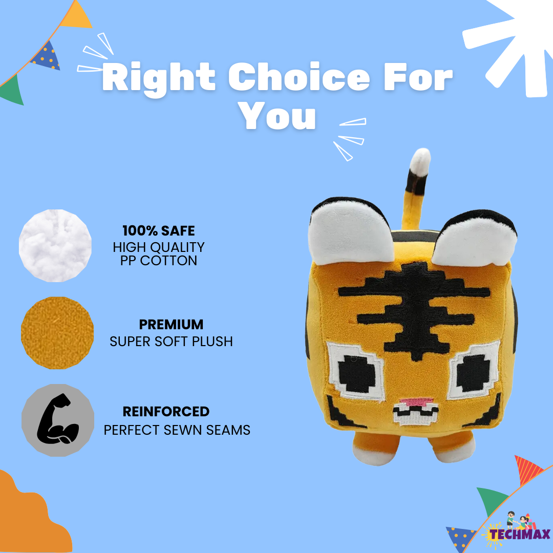 CUTE SQUARE TIGER PLUSH