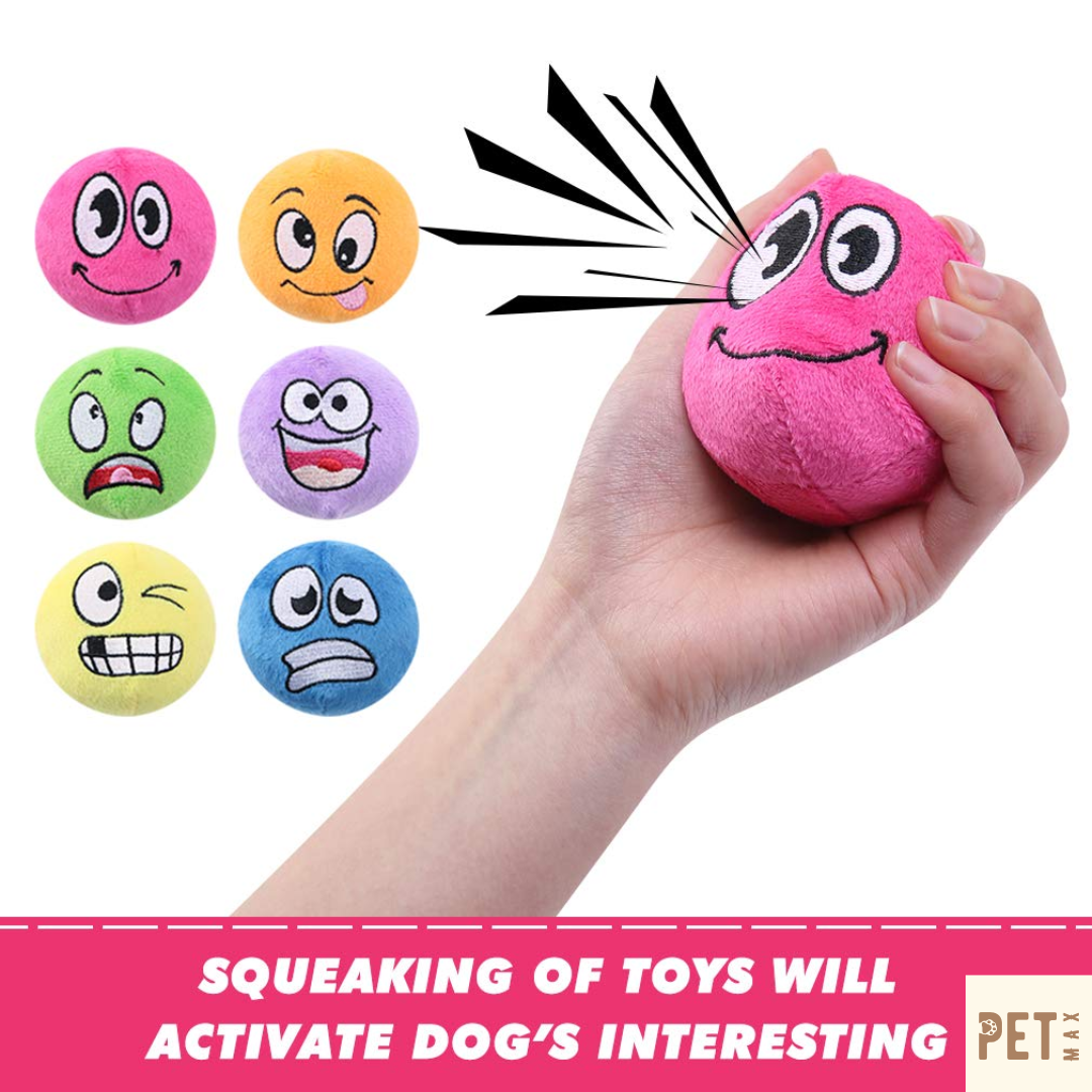 PETMAX Squeaky Dog Toys, Dog Squeaky Toys Plush Balls, Soft Stuffed Plush Balls with Squeakers, Interactive Fetch Play for Puppy Small Medium Pets