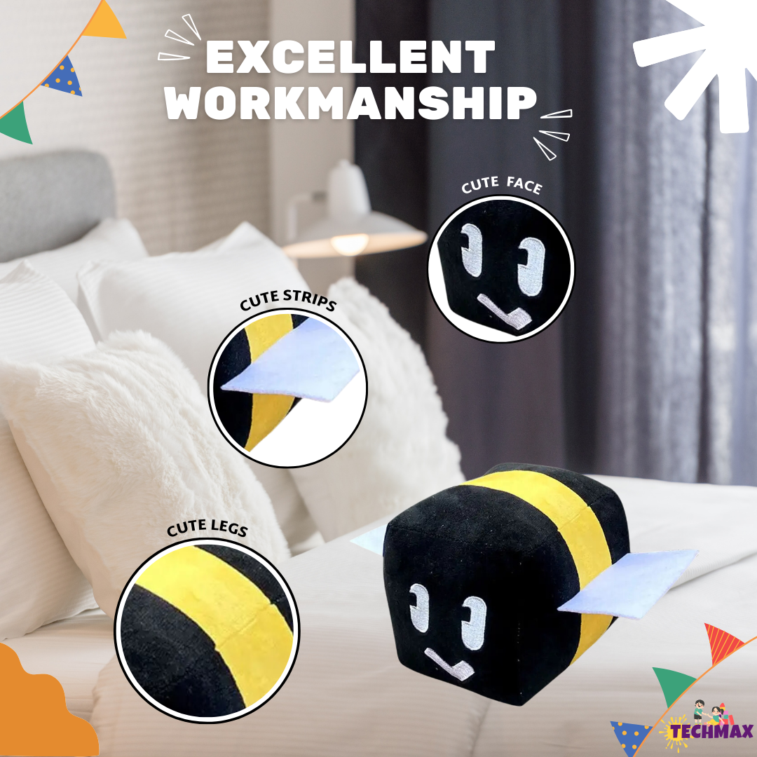 CUTE SQUARE BLACK BEE PLUSH