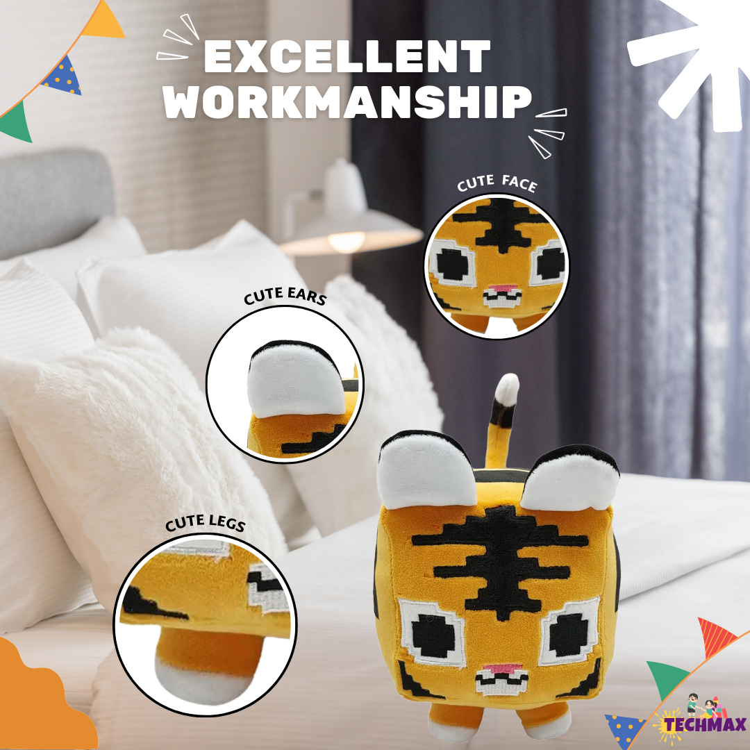 CUTE SQUARE TIGER PLUSH