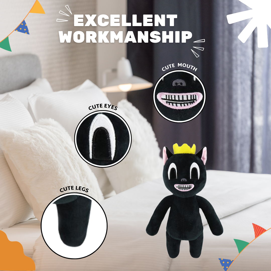 Round Head BLACK CAT Cute Plush Toys