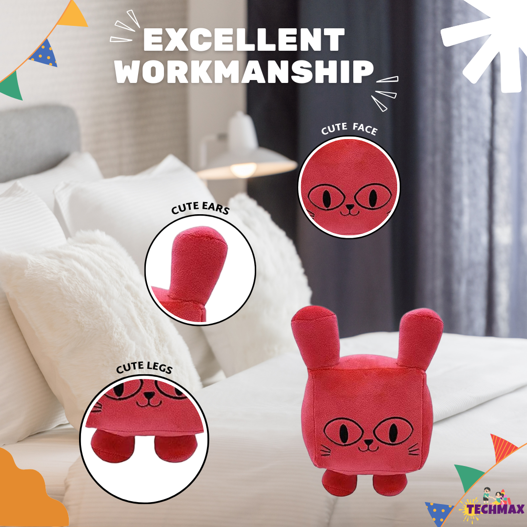 CUTE SQUARE RED PLUSH