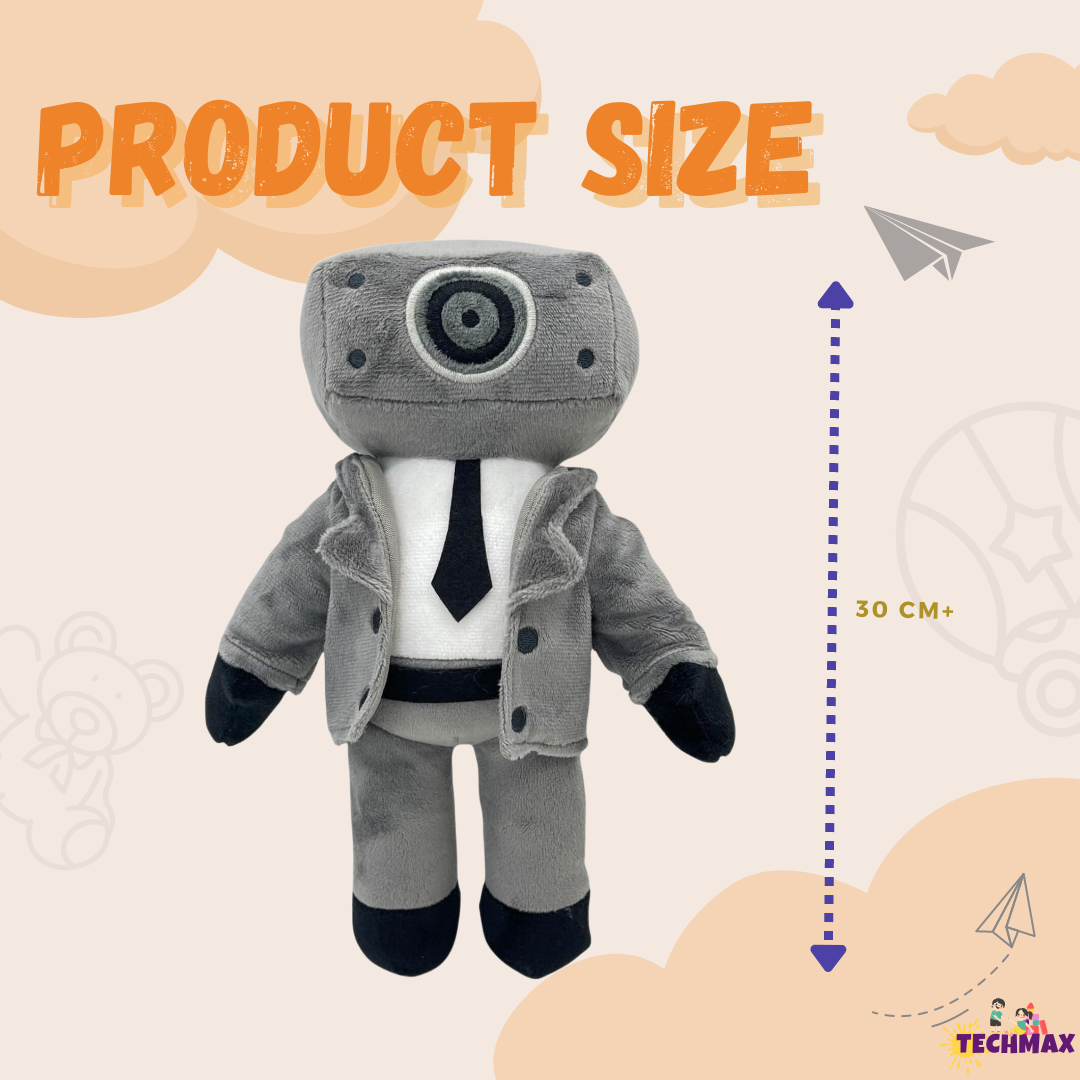 GREY CAMERAMAN PLUSH TOY