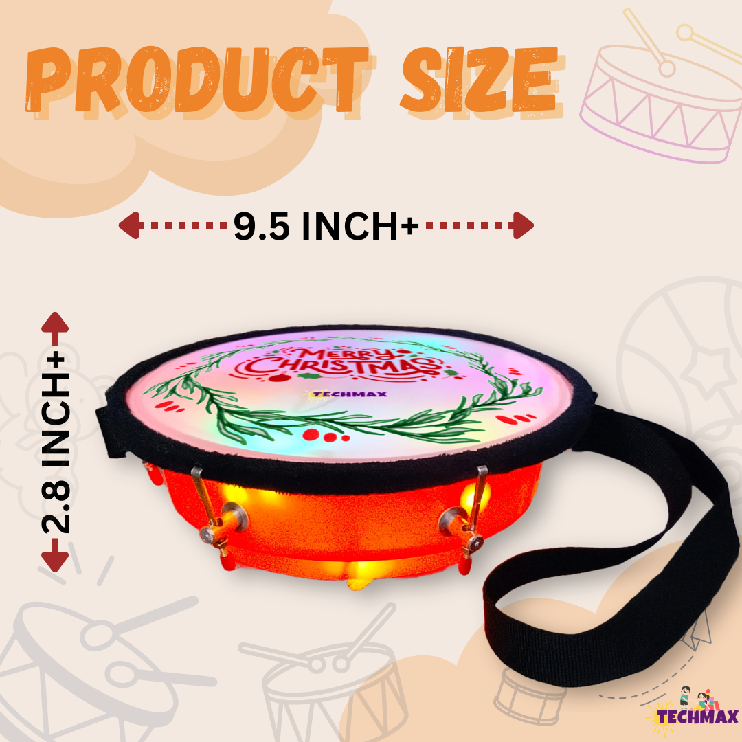 9Inch - Orange - Plastic - Christmas Lighting Drum - Sensor Based - Single Side