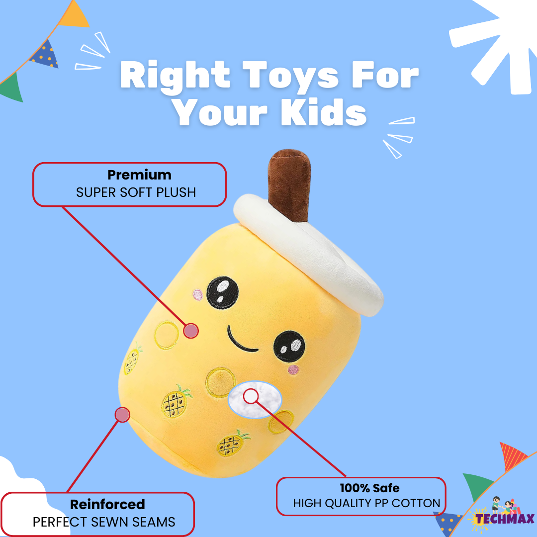 YELLOW OPEN EYE BOBA TEA PLUSH
