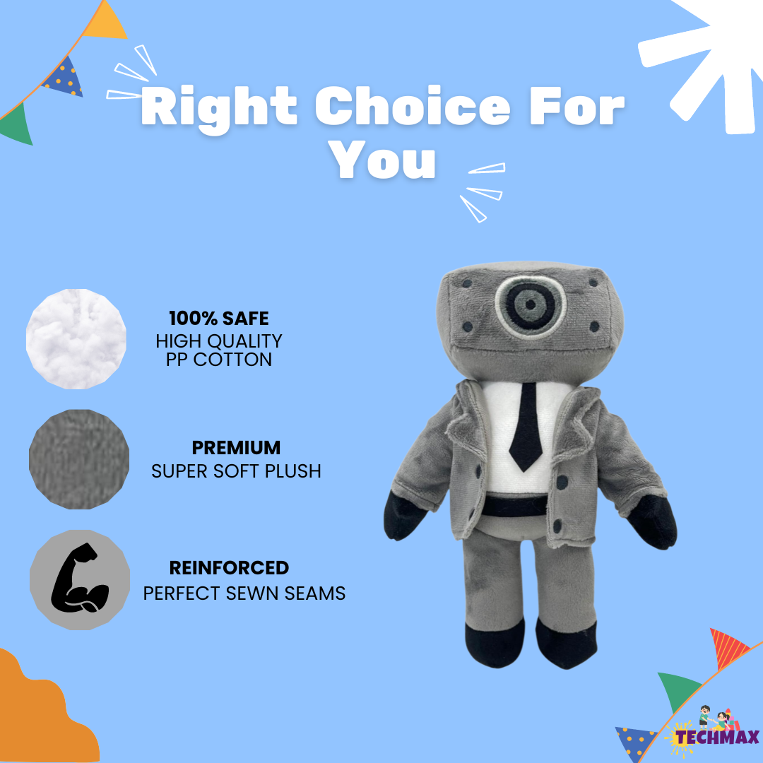 GREY CAMERAMAN PLUSH TOY