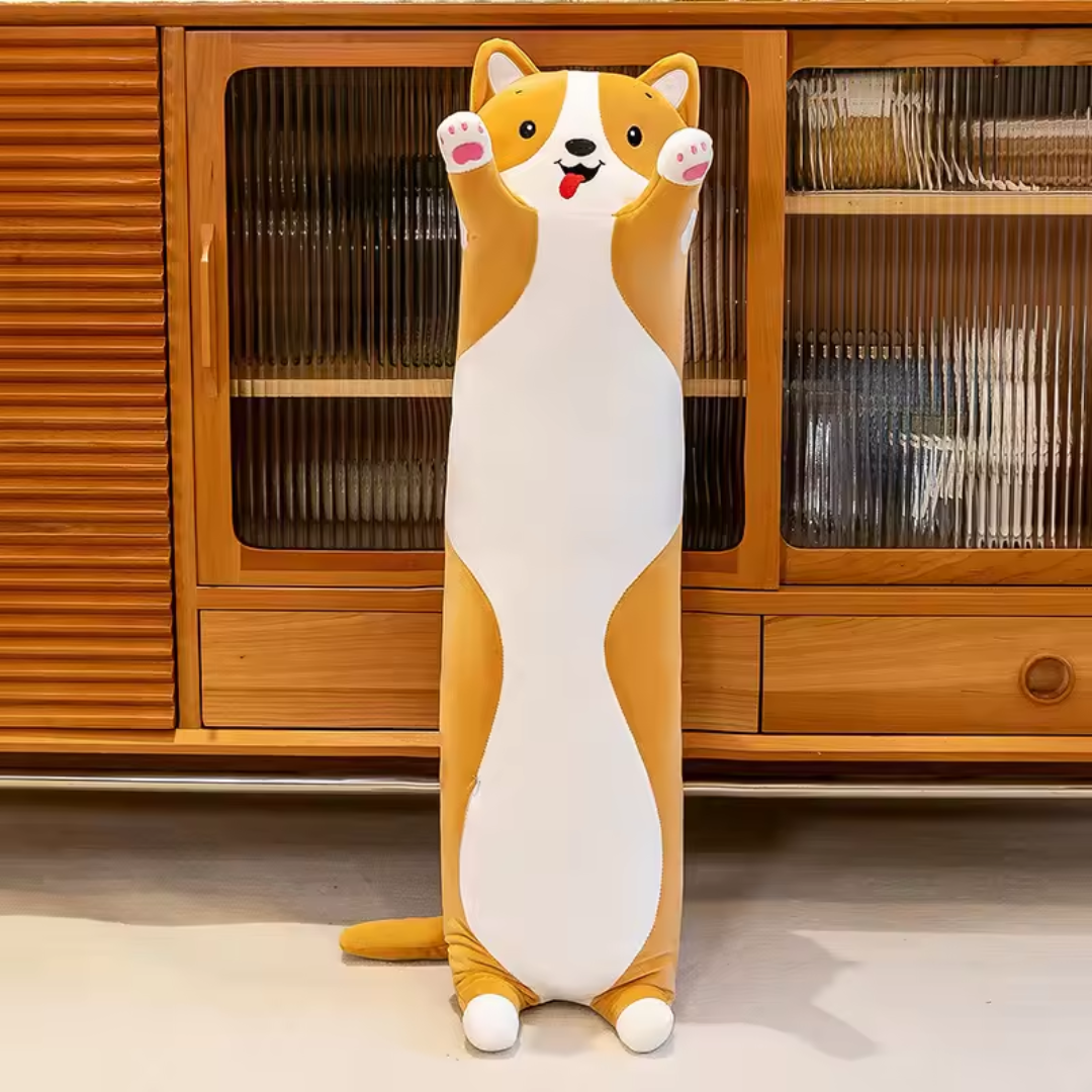 ORANGE LONG DOG PLUSH PILLOW