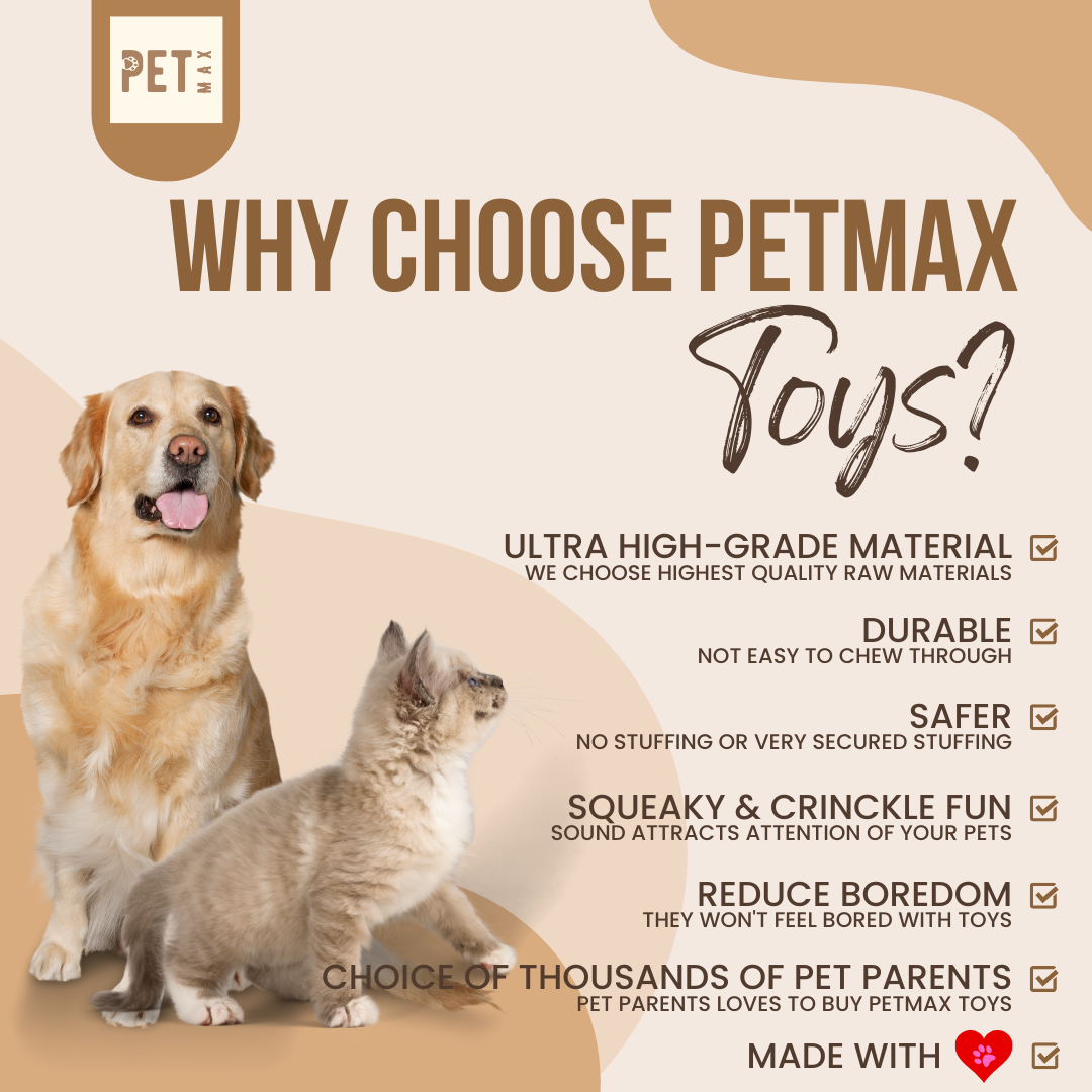 PETMAX Squeaky Dog Toys, Dog Squeaky Toys Plush Balls, Soft Stuffed Plush Balls with Squeakers, Interactive Fetch Play for Puppy Small Medium Pets