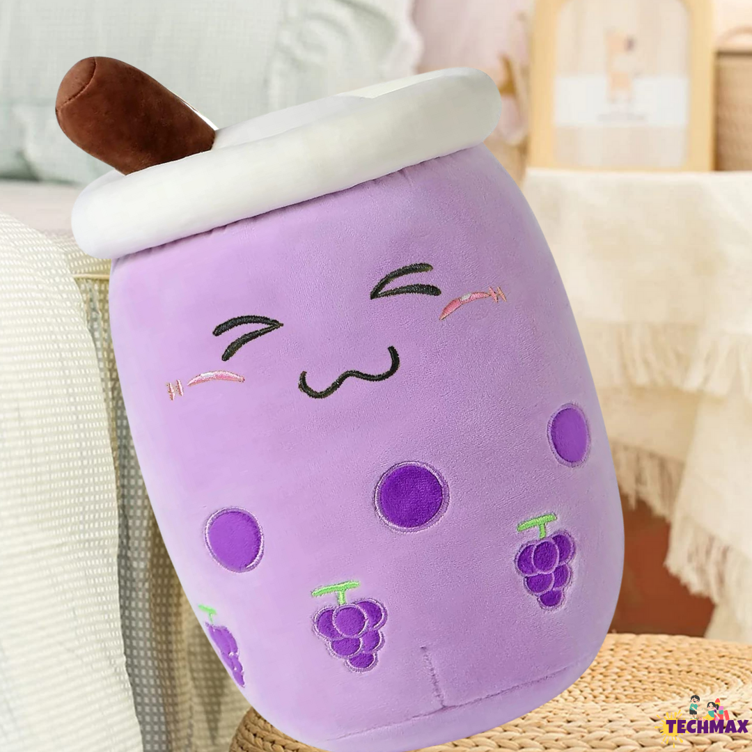 PURPLE CLOSE EYE BOBA TEA PLUSH