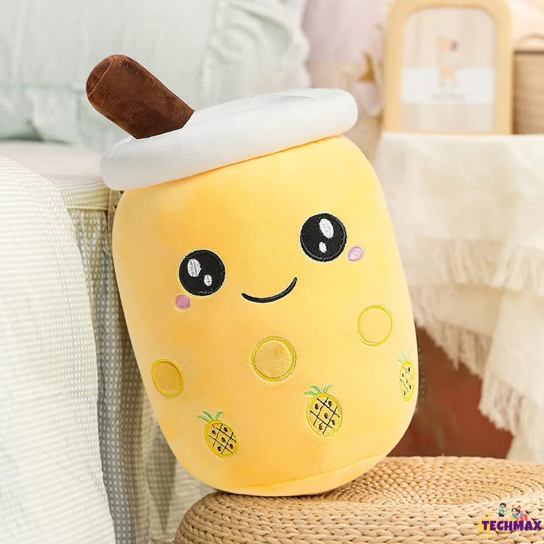 YELLOW OPEN EYE BOBA TEA PLUSH