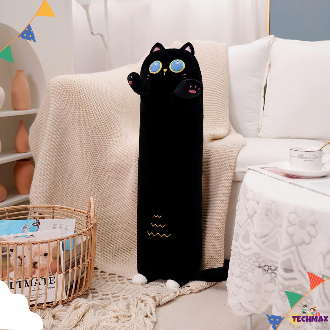 Black Long Cat Plush Pillows