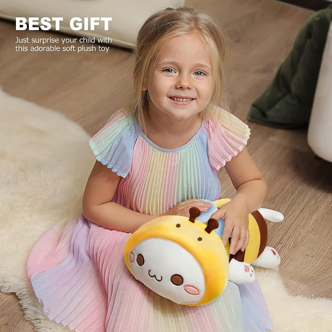 SLEEPY YELLOW BEE CAT PLUSH TOY