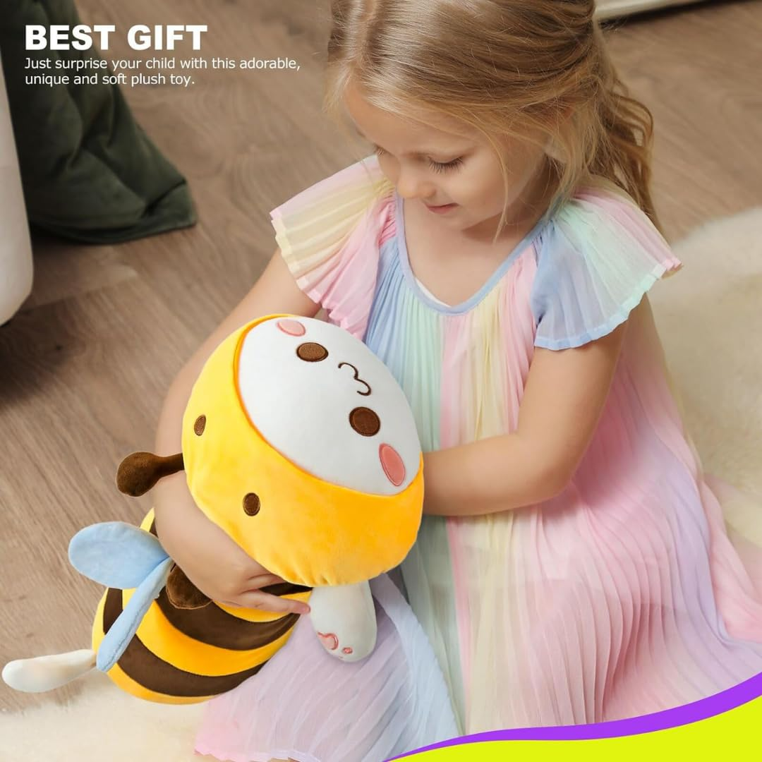 SLEEPY YELLOW BEE CAT PLUSH TOY