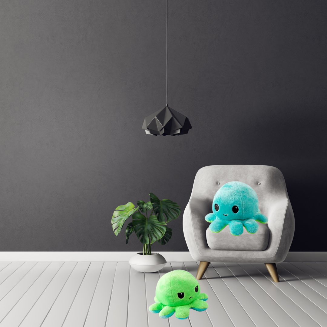 GREEN & AQUA REVERSIBLE PLUSH