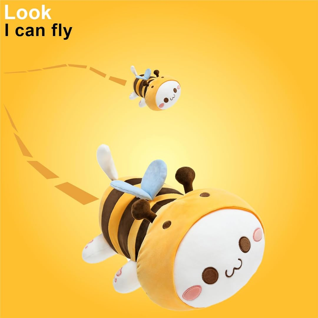 SLEEPY YELLOW BEE CAT PLUSH TOY