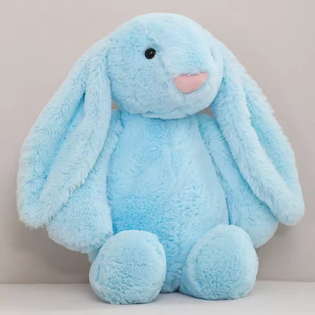 BLUE LONG EAR SIMPLE BUNNY PLUSH TOY