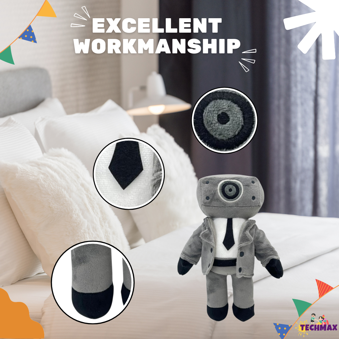 GREY CAMERAMAN PLUSH TOY